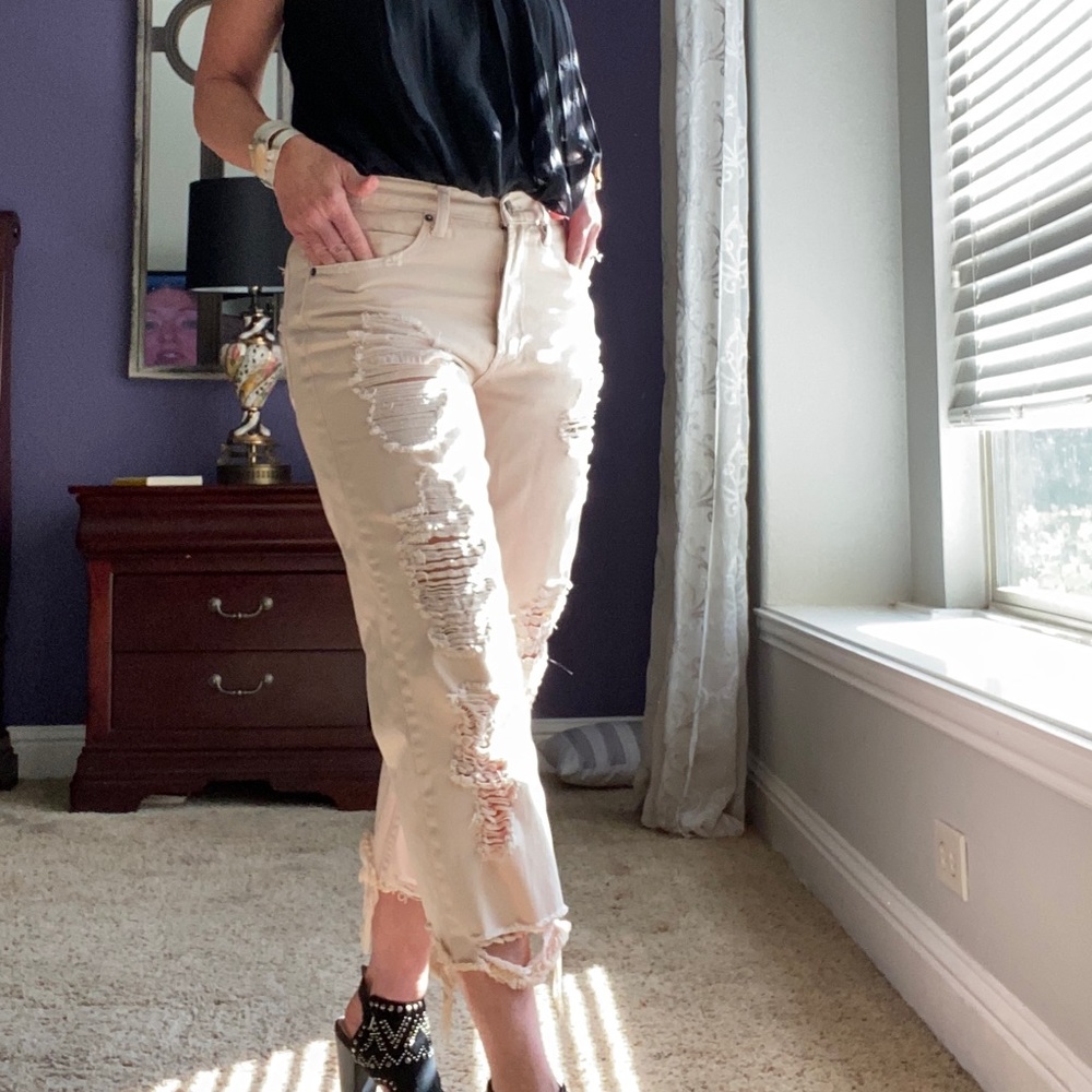 Current Air Distressed Jeans Blush